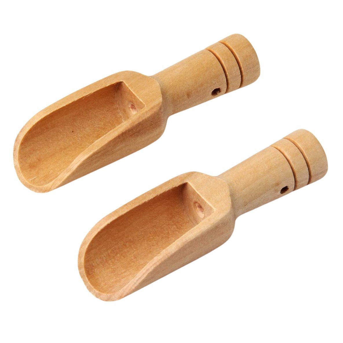 Bath Salt Scoop Wooden Spoon Mini Salt Spoon Small Wooden Scoops Decorative Canister  Scoop Wood Scoops for DIY Crafts Miniature Scoop 