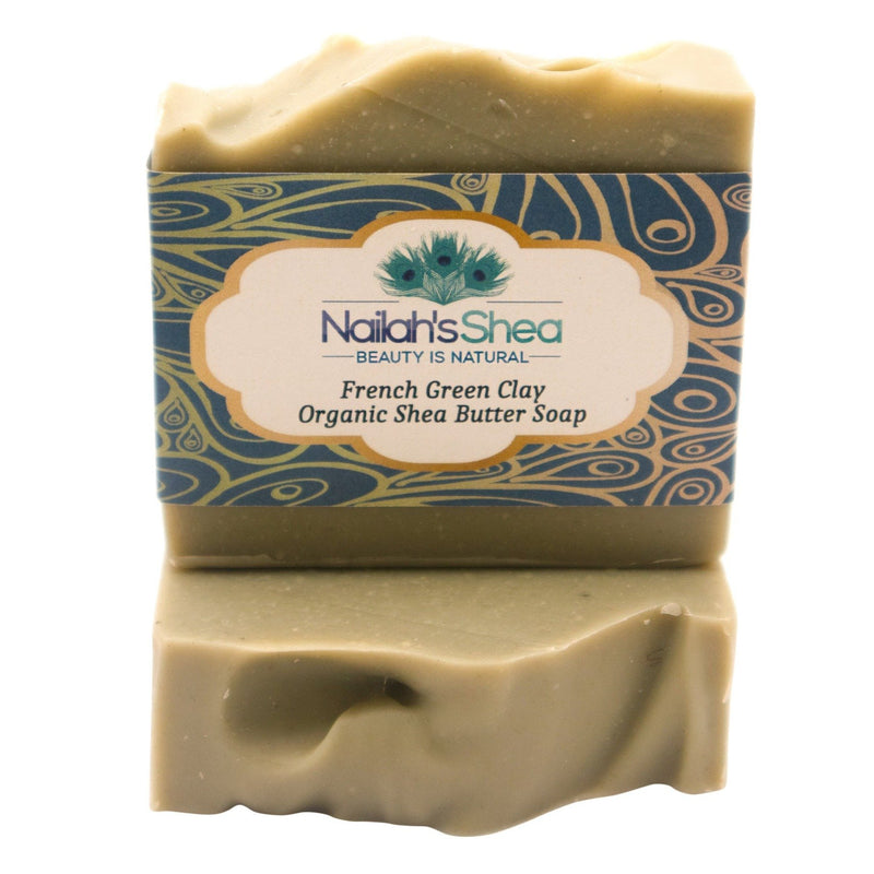 French Green Clay Shea Butter Soap - Shea Butter Soap Hand-Crafted - Men - Nailah's Shea
