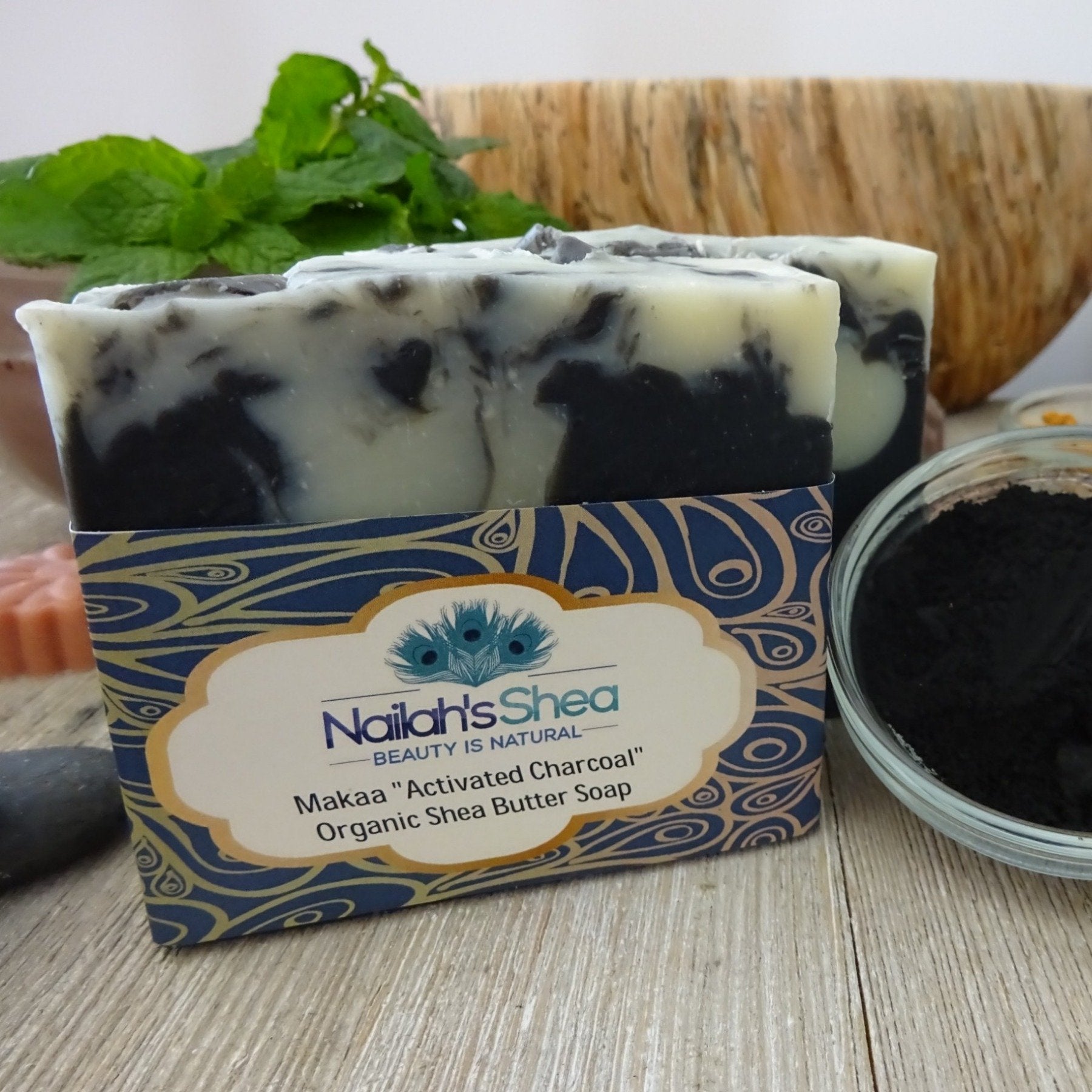 Makaa (Activated Charcoal) Shea Butter Soap - Shea Butter Soap Hand-Crafted - Men - Nailah's Shea