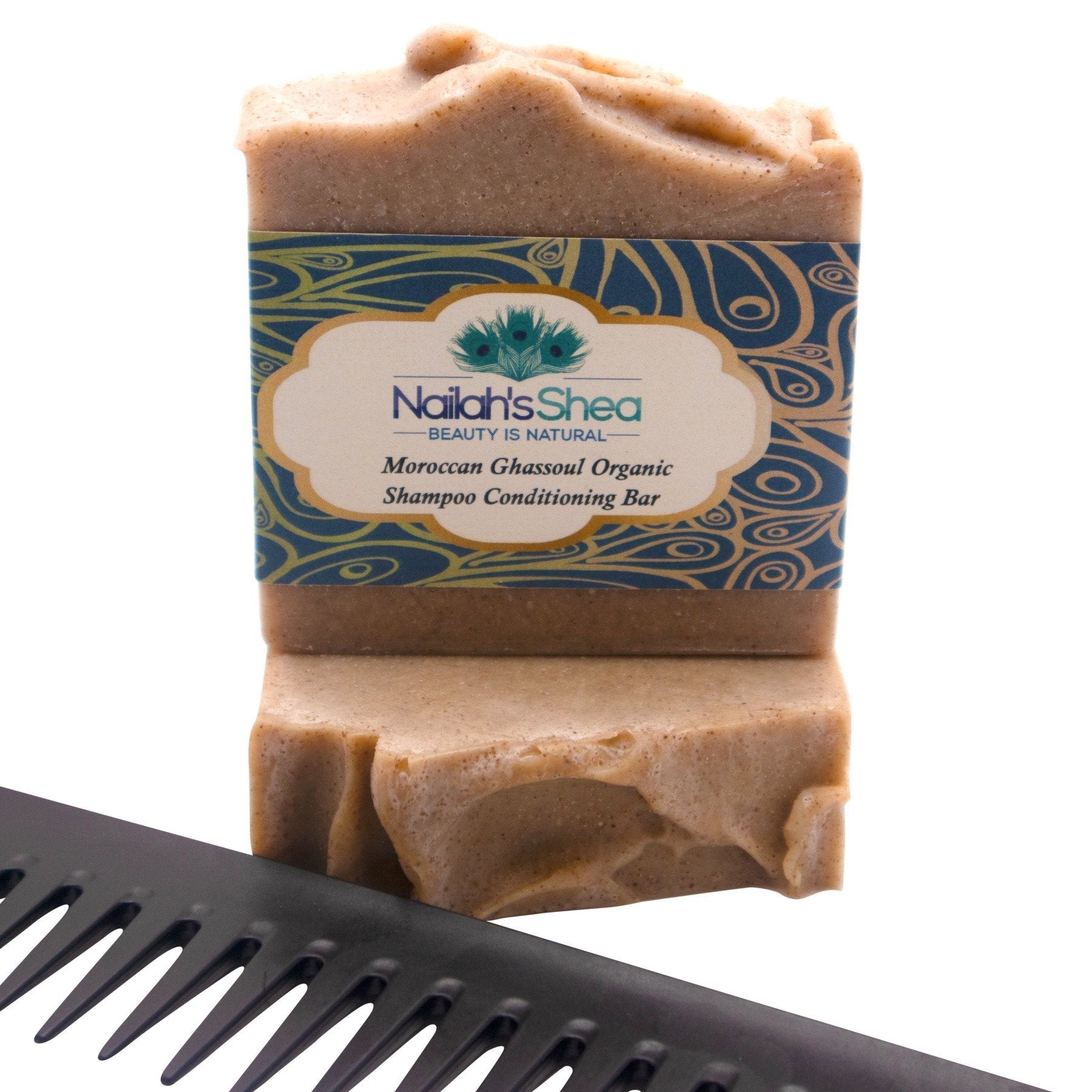 Moroccan Ghassoul Clay Shampoo Conditioning Bar - Shea Butter Soap Hand-Crafted - Men - Nailah's Shea