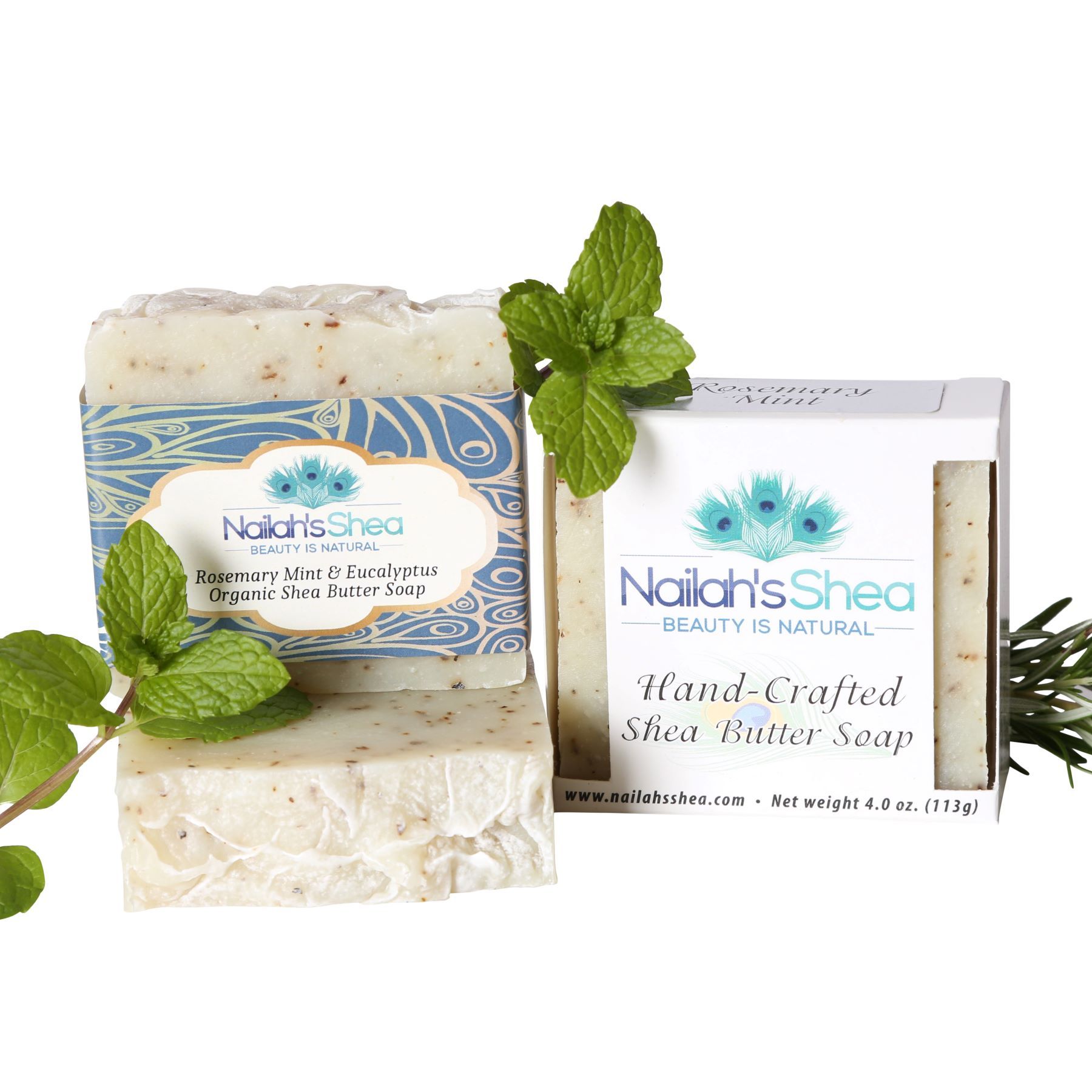 Rosemary Mint & Eucalyptus Shea Butter Soap - Shea Butter Soap Hand-Crafted - Men - Nailah's Shea