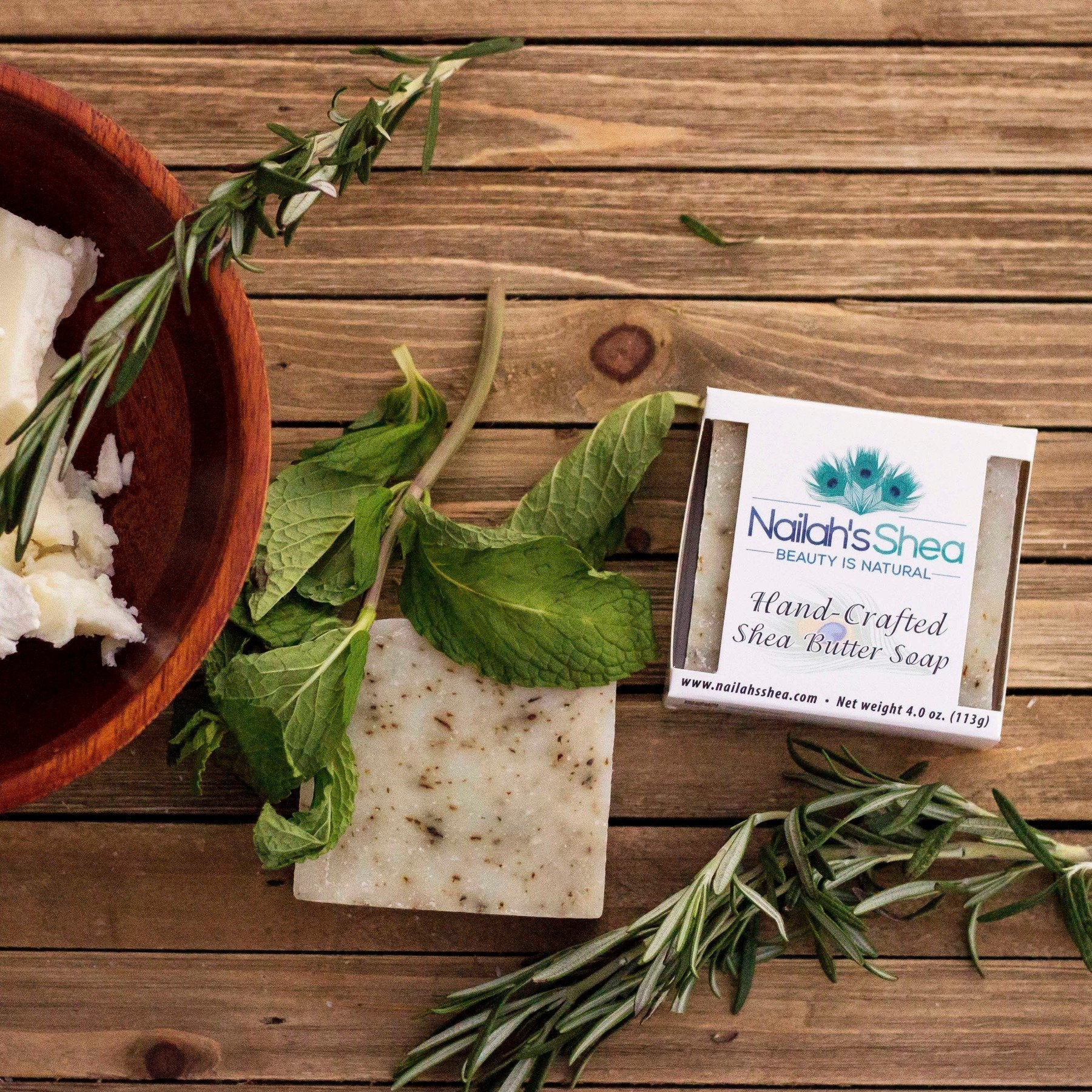 Rosemary Mint & Eucalyptus Shea Butter Soap - Shea Butter Soap Hand-Crafted - Men - Nailah's Shea