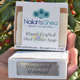 Unscented Oatmeal Shea Butter Soap - Shea Butter Soap Hand-Crafted - Men - Nailah's Shea